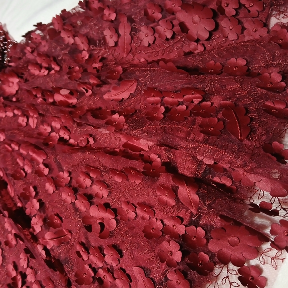 Elegant Asymmetrical Red Dress - Picture 7 of 8